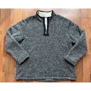 Orvis Quarter‎ Zip Fleece Sherpa Lined Sweater Mens XXL 2XL Grey Long Sleeve